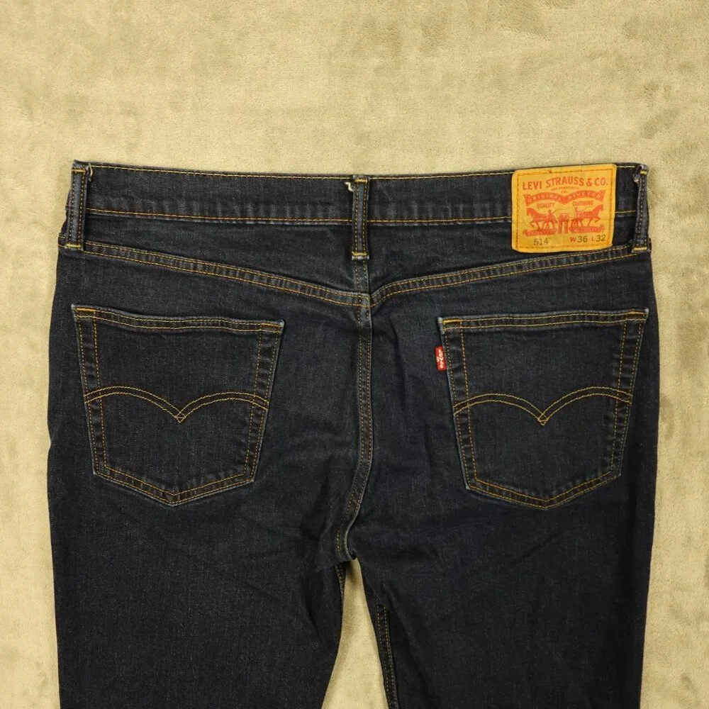 Levi's jeans 514 straight fit men's 36x32 blue denim red‎ tab